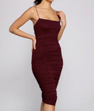 Heart Of Glam Ruched Midi Dress