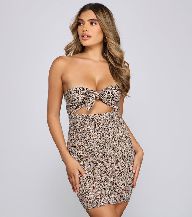 Feelin' Fierce Leopard Print Mini Dress helps create the best bachelorette party outfit or the bride's sultry bachelorette dress for a look that slays!