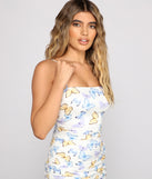 Butterfly Charm Ruched Mini Dress is a trendy pick to create 2023 festival outfits, festival dresses, outfits for concerts or raves, and complete your best party outfits!