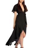 Polka Dot High Low Wrap Dress