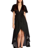 Polka Dot High Low Wrap Dress