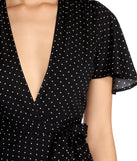 Polka Dot High Low Wrap Dress