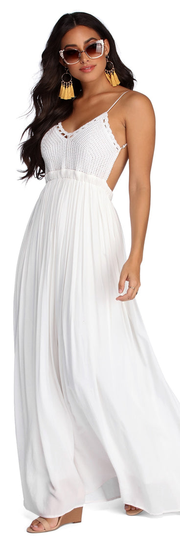 Crochet Cutie Maxi Dress for 2022 festival outfits, festival dress, outfits for raves, concert outfits, and/or club outfits
