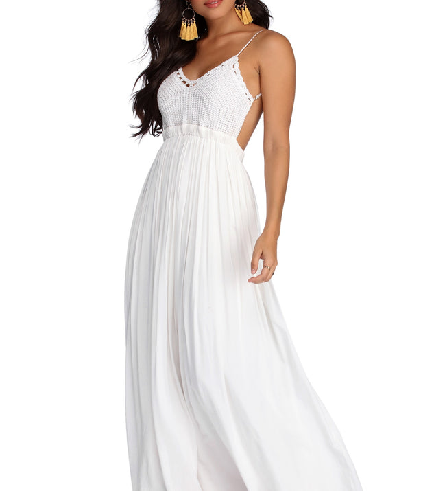 Crochet Cutie Maxi Dress for 2022 festival outfits, festival dress, outfits for raves, concert outfits, and/or club outfits