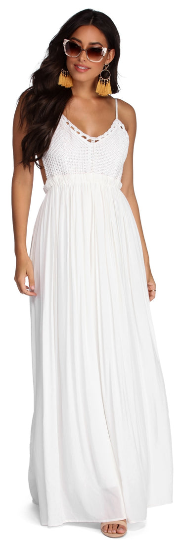 Crochet Cutie Maxi Dress for 2022 festival outfits, festival dress, outfits for raves, concert outfits, and/or club outfits