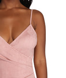 Slay In Faux Suede Ruched Dress