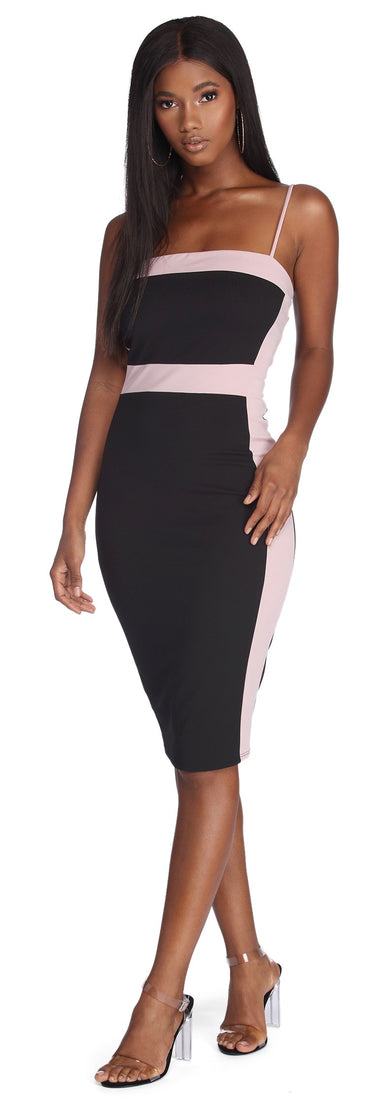 Stripe Down Color Block Dress