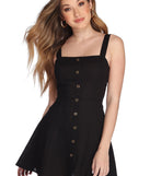 Flirty In Linen Mini Dress