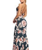 Laced In Floral Maxi Dress creates the perfect spring wedding guest dress or cocktail attire with stylish details in the latest trends for 2023!
