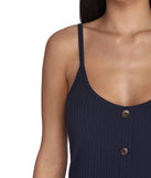 Button Knit Up Mini Dress