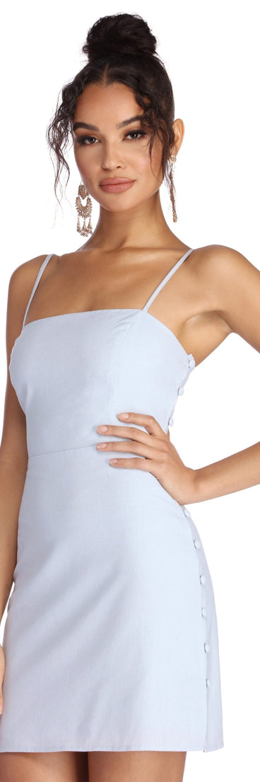 Cute As A Button Mini Dress