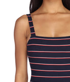 Stripe Season Ribbed Mini Dress