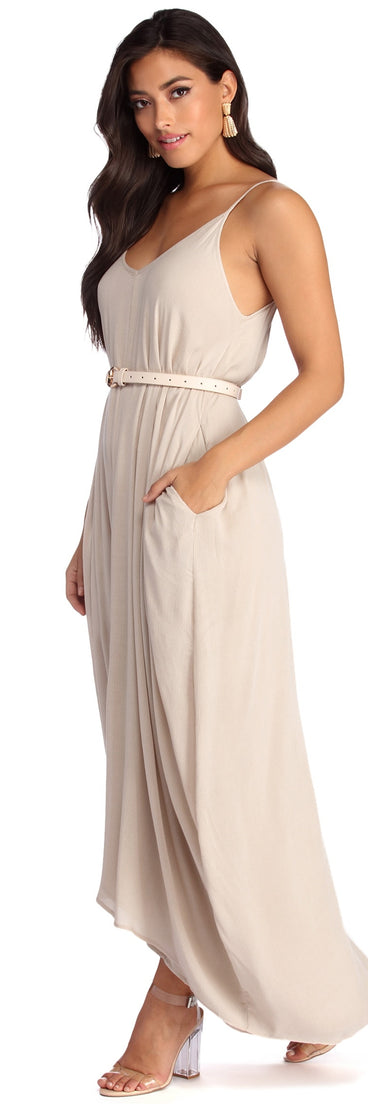 Casual Cutie Linen Maxi Dress for 2022 festival outfits, festival dress, outfits for raves, concert outfits, and/or club outfits
