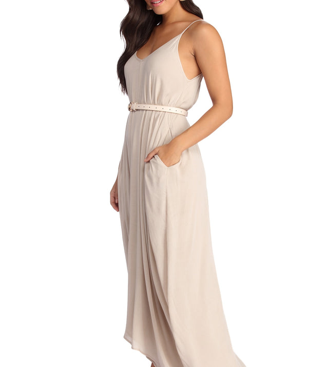 Casual Cutie Linen Maxi Dress for 2022 festival outfits, festival dress, outfits for raves, concert outfits, and/or club outfits