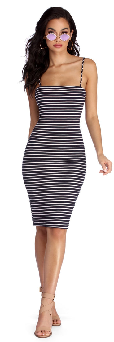 Sassy In Stripes Midi Dress