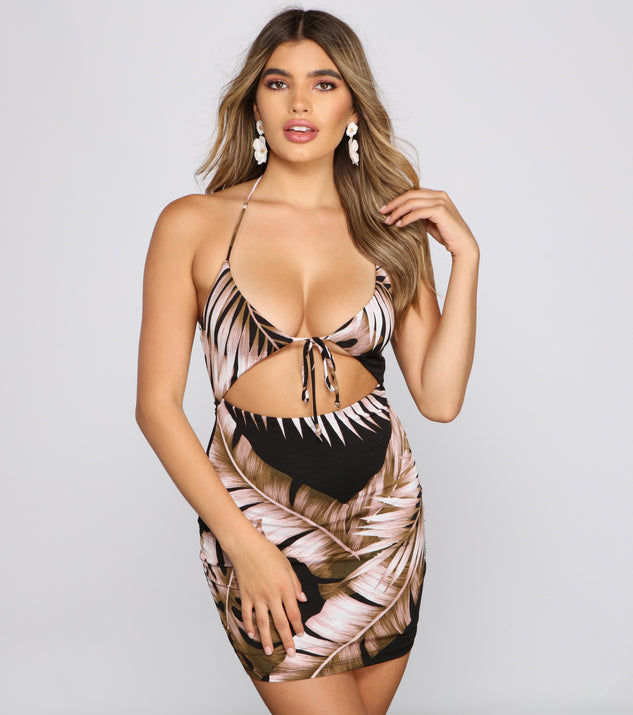Tiki Island Escape Cutout Mini Dress