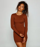 Chic Basic Long Sleeve Mini Dress for Homecoming 2022, Winter Formal Dances, Holiday Dress, Military Balls, Bridesmaids, Wedding Guests, and Prom