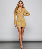 Get A Clue Plaid Blazer Dress