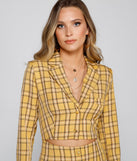 Get A Clue Plaid Blazer Dress