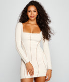 Make A Seam Ribbed Knit Mini Dress for Prom, Bridesmaids, Wedding Guests, Formals Military Balls, and Homecoming 2022