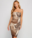 Abstract Beauty Mesh Midi Dress creates the perfect spring wedding guest dress or cocktail attire with stylish details in the latest trends for 2023!