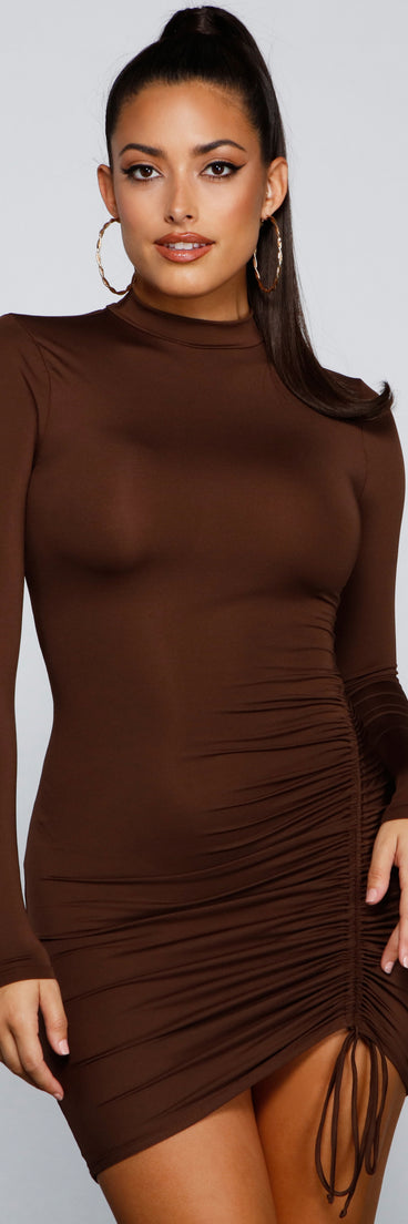 You’ll make a statement in Drawn To Glam Ruched Mini Dress as an NYE club dress, a tight dress for holiday parties, sexy clubwear, or a sultry bodycon dress for that fitted silhouette.