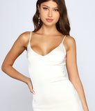 The Minimal Satin High Slit Mini Dress