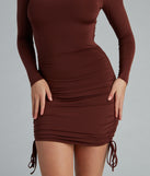 Ruched Babe Long Sleeve Mini Dress