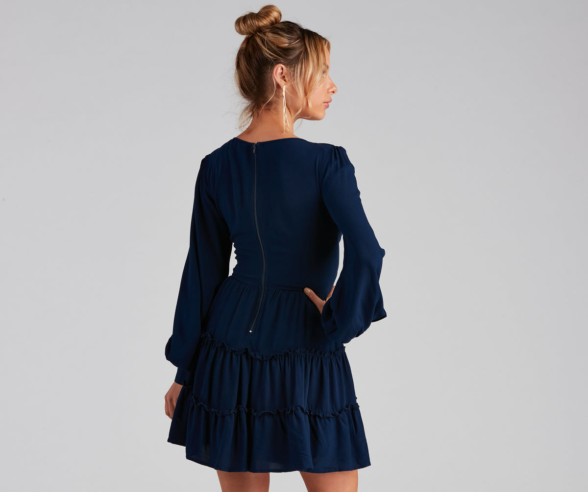 Flirty Fleur Knit Mini Dress Kiwi
