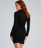 Ruched Babe Mock Neck Bodycon Dress