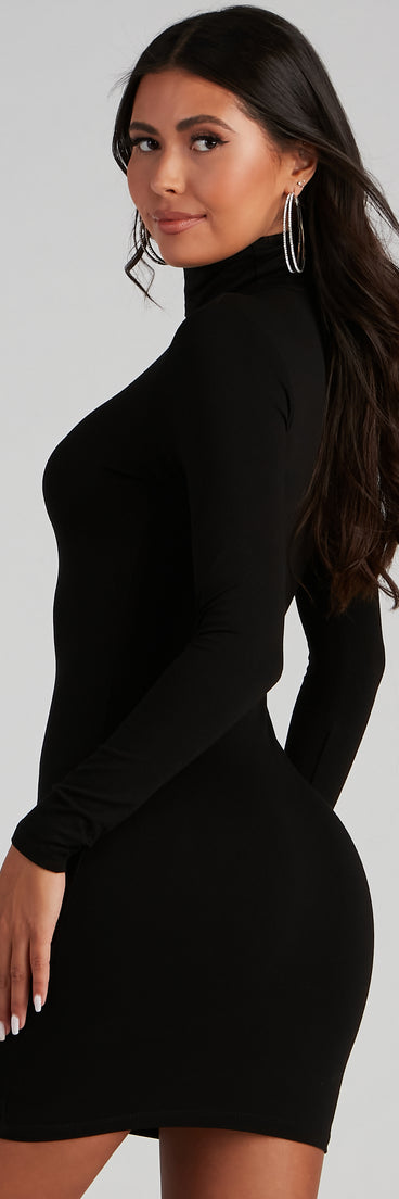 Back To Basics Turtleneck Mini Dress