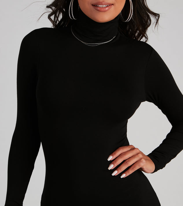 black rara dress Back To Basics Turtleneck Mini Dress