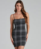 Plaid Perfect Sleeveless Mini Dress for Prom, Bridesmaids, Wedding Guests, Formals Military Balls, and Homecoming 2022