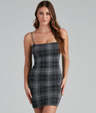 Plaid Perfect Sleeveless Mini Dress for Prom, Bridesmaids, Wedding Guests, Formals Military Balls, and Homecoming 2022