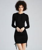 Sporty Babe Hooded Mini Dress for Prom, Bridesmaids, Wedding Guests, Formals Military Balls, and Homecoming 2022