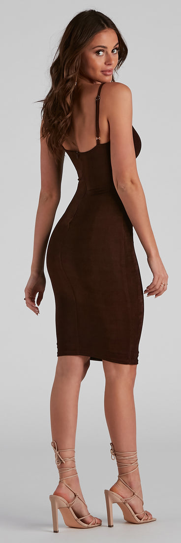 Best Of Me V-Neck Cutout Midi Dress for Homecoming 2022, Winter Formal Dances, Holiday Dress, Military Balls, Bridesmaids, Wedding Guests, and Prom