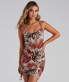 Island Views Tropical Cowl Mini Dress