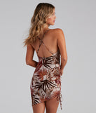 Island Views Tropical Cowl Mini Dress
