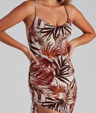 Island Views Tropical Cowl Mini Dress