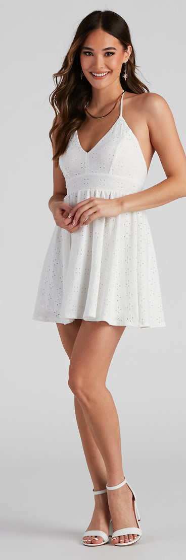 Brunch Vibes Eyelet Skater Dress