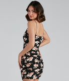 Winter Florals Ruched Bodycon Dress