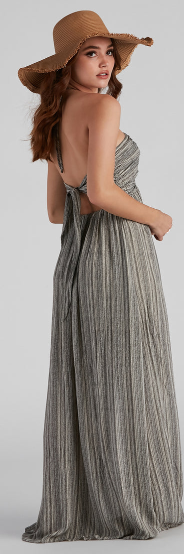 Life Made Easy Linen Halter Maxi Dress