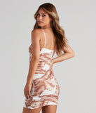Bae-cation Palm Print Mini Dress for Homecoming 2022, Winter Formal Dances, Holiday Dress, Military Balls, Bridesmaids, Wedding Guests, and Prom