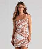 Bae-cation Palm Print Mini Dress for Homecoming 2022, Winter Formal Dances, Holiday Dress, Military Balls, Bridesmaids, Wedding Guests, and Prom