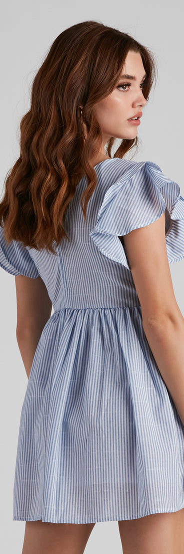 Fine Lines Chambray Skater Dress