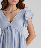 Fine Lines Chambray Skater Dress