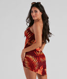 Away On Vacay Tropical Mini Dress for Homecoming 2022, Winter Formal Dances, Holiday Dress, Military Balls, Bridesmaids, Wedding Guests, and Prom