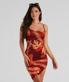 Away On Vacay Tropical Mini Dress for Homecoming 2022, Winter Formal Dances, Holiday Dress, Military Balls, Bridesmaids, Wedding Guests, and Prom