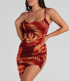 Away On Vacay Tropical Mini Dress for Homecoming 2022, Winter Formal Dances, Holiday Dress, Military Balls, Bridesmaids, Wedding Guests, and Prom