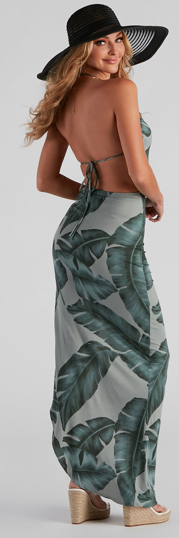 Natural Beauty Tropical Maxi Dress for Homecoming 2022, Winter Formal Dances, Holiday Dress, Military Balls, Bridesmaids, Wedding Guests, and Prom